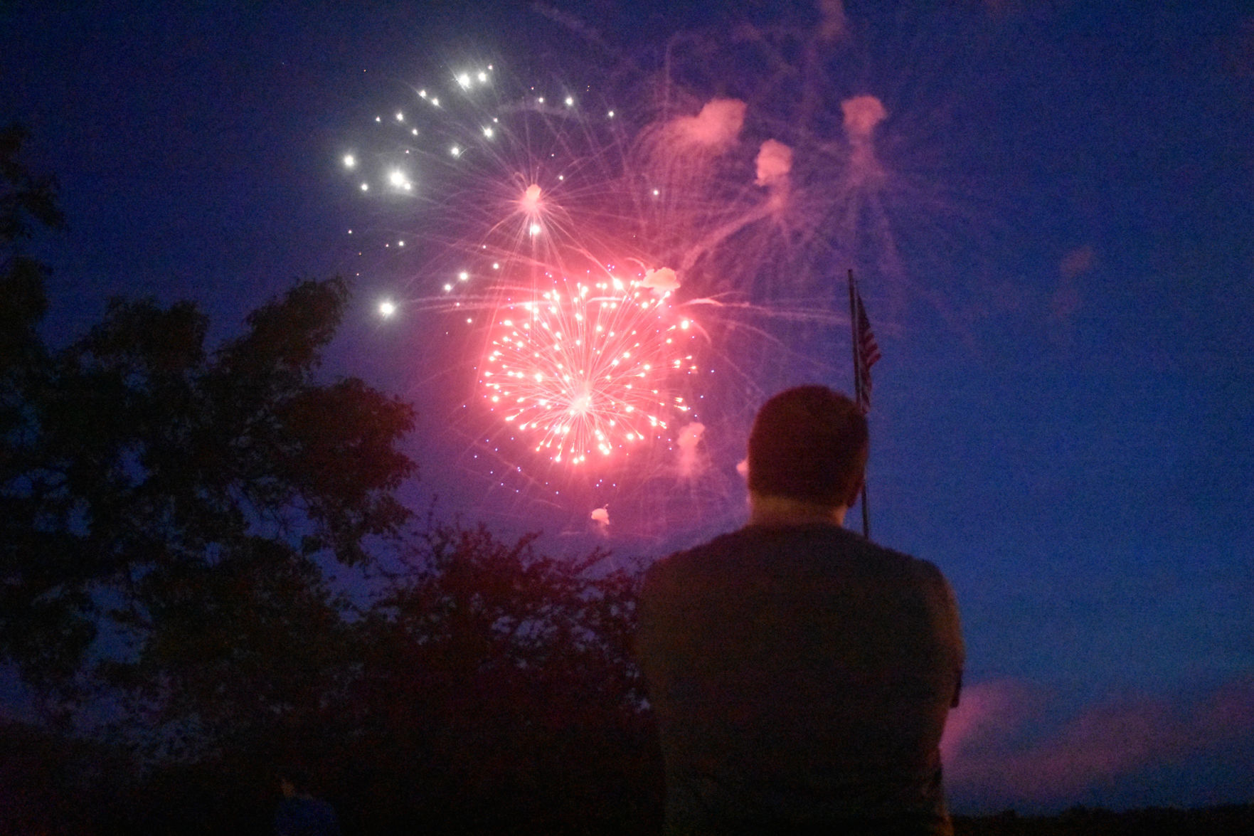 Fireworks show along the Wisconsin River
